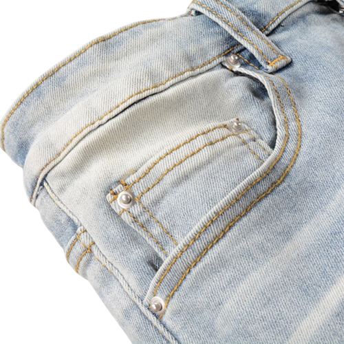 Light Blue White Patch Jeans