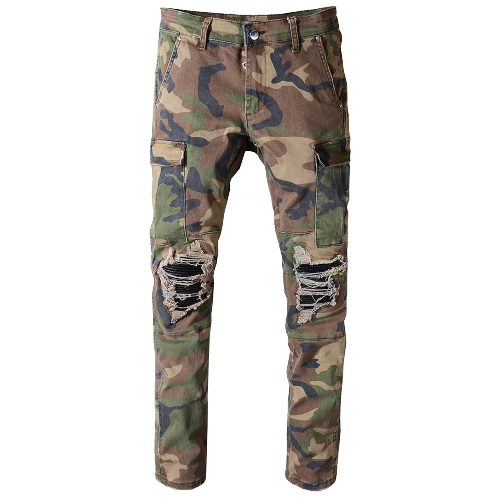 Camouflage Black Patch Jeans