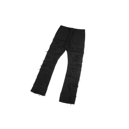 Retro Black Ripped Hollow Out Jeans