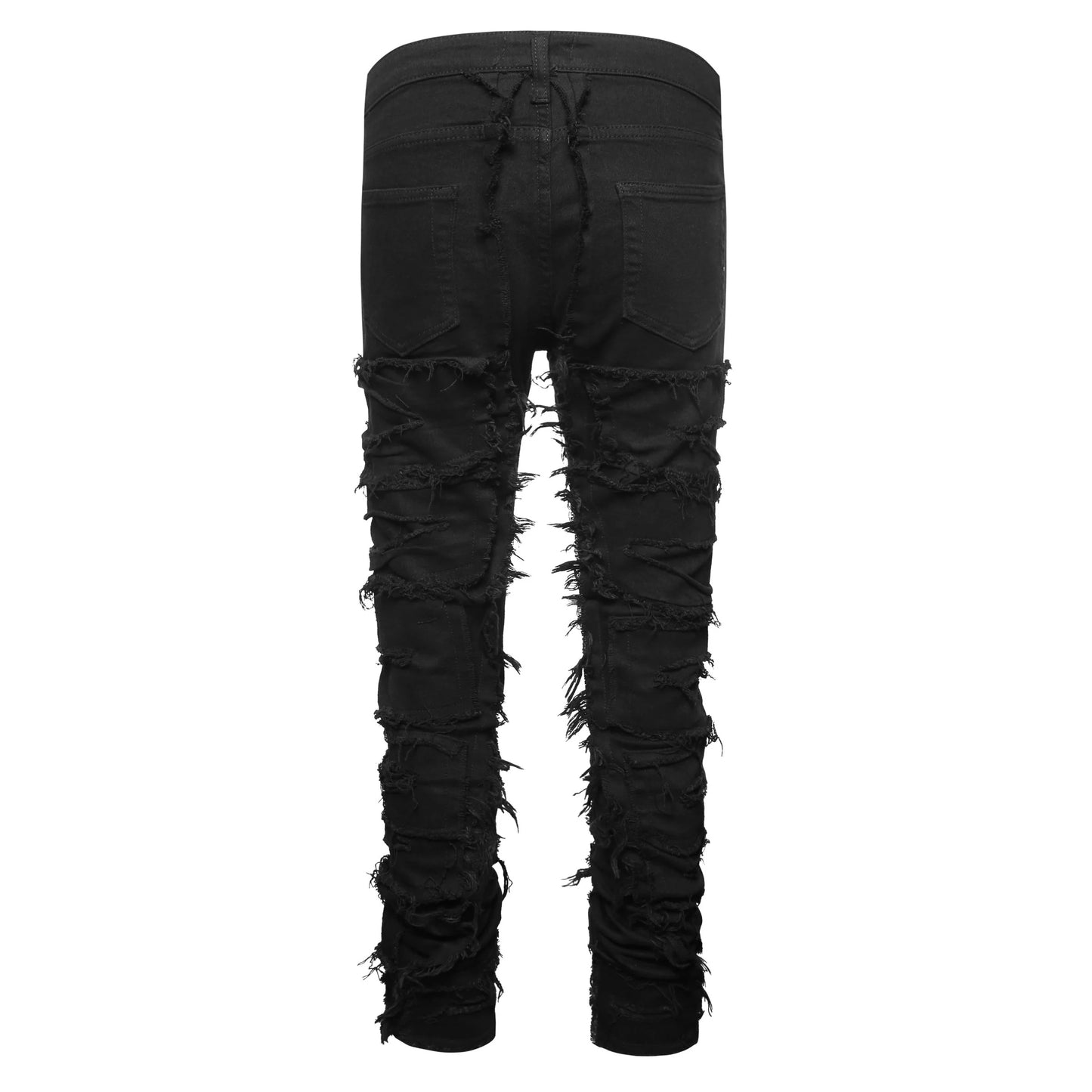 Retro Black Ripped Hollow Out Jeans