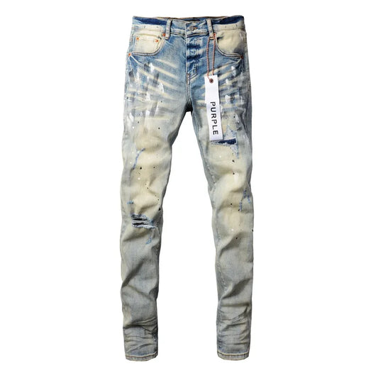 American Distressed And Distressed Fashion Jeans