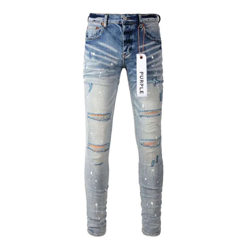 Blue Distressed Fashion Jeans