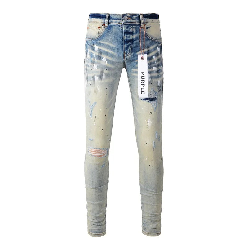 American Distressed And Distressed Fashion Jeans