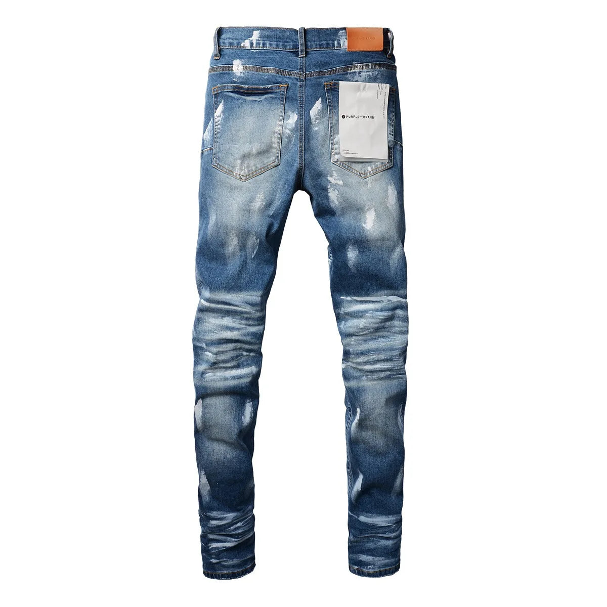 Distressed Blue Paint Fashion Jeans