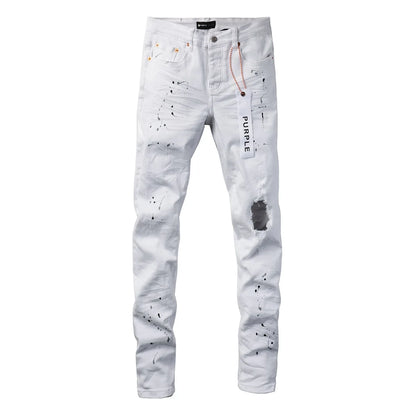 White Paint Old Fashion Jeans