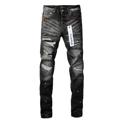 Black Hole Patch Fashion Jeans