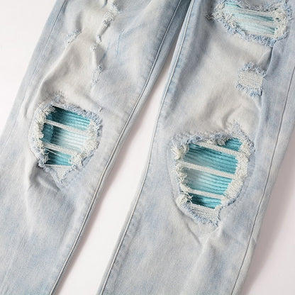 Light Blue Patch Blue Jeans