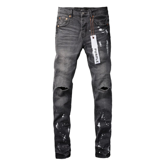 High Street Hole Gray Fashion Jeans