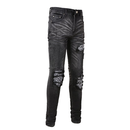 Black Bandanna Paisley Jeans