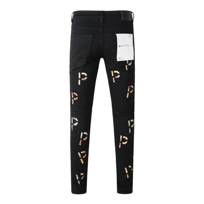 Hot Stamping Letters Fashion Jeans