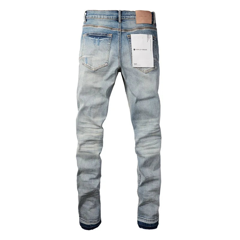 Distressed Patch Fashion Jeans