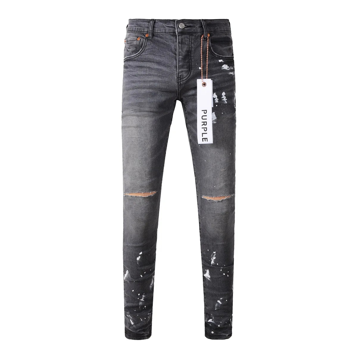 High Street Hole Gray Fashion Jeans