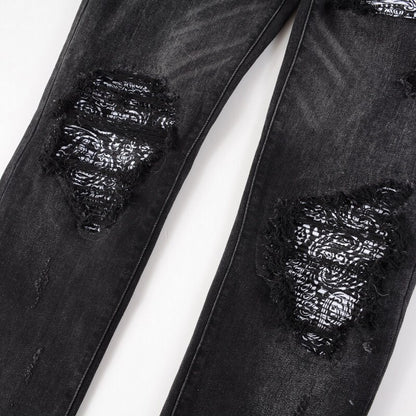 Black Bandanna Paisley Jeans