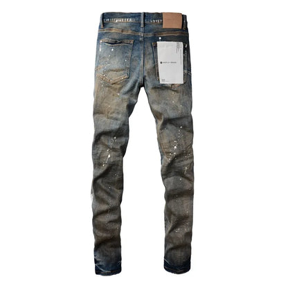 American Distressed Paint Fashion Jeans