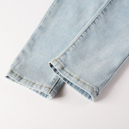 Pleated Patch Jeans