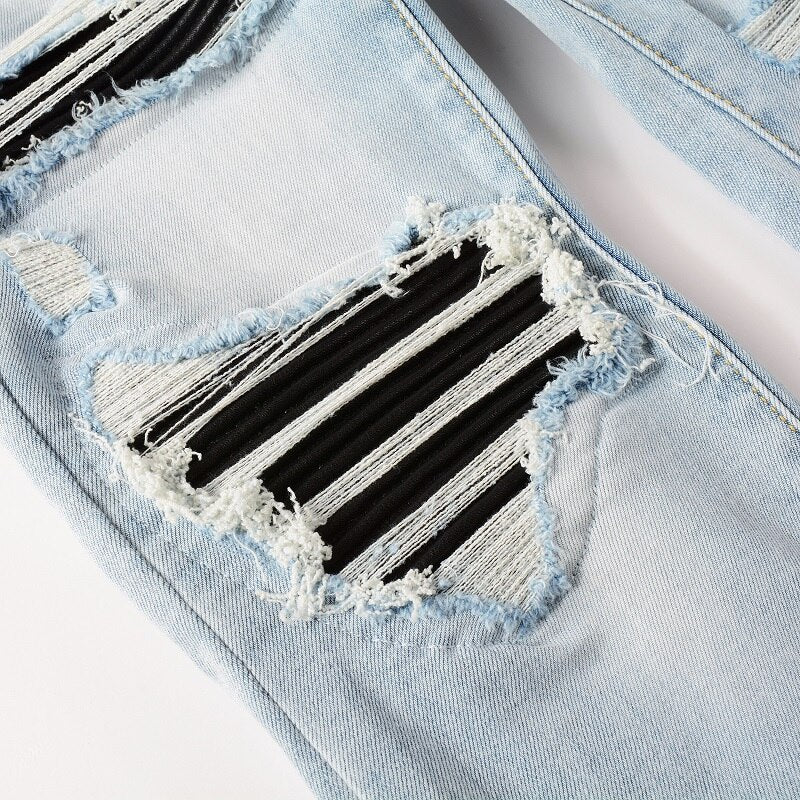 Pleated Patch Jeans