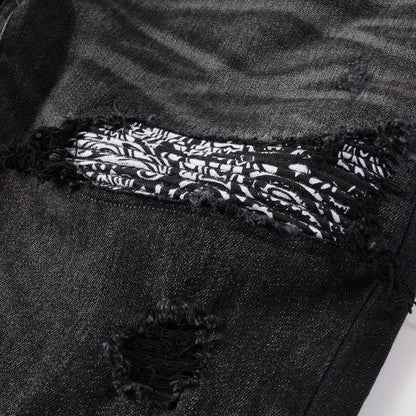 Black Bandanna Paisley Jeans