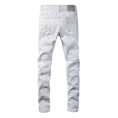 White Paint Old Fashion Jeans