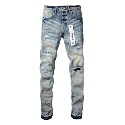 Distressed Patch Fashion Jeans