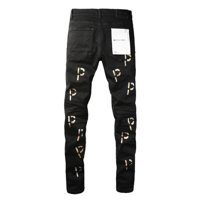 Hot Stamping Letters Fashion Jeans