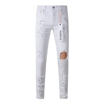 White Paint Old Fashion Jeans