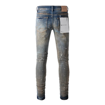 American Distressed Paint Fashion Jeans